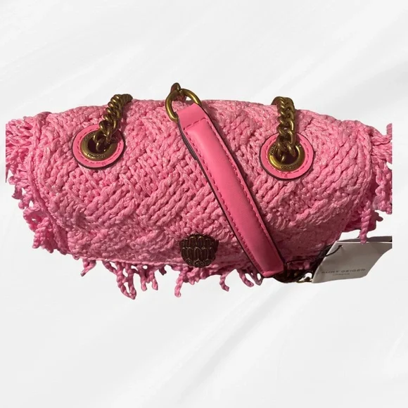 NWT! Kurt Geiger London Medium Crochet Kensington Crossbody Bag, Open Pink - Picture 3 of 13
